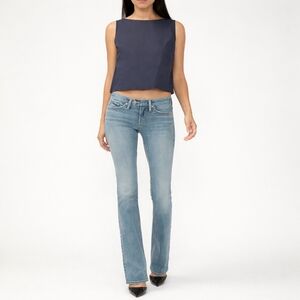 Silver Jeans Tuesday Low-Rise Slim Straight Jeans Blue Stretch Y2K Western
